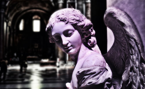 Angel Of Renaissance, angel statue, Artistic, Sculpture, HD wallpaper HD wallpaper