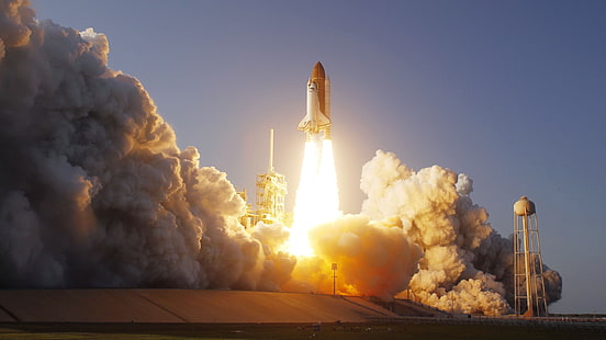 NASA space shuttle racket, spaceship, NASA, lift off, space shuttle, space, HD wallpaper HD wallpaper