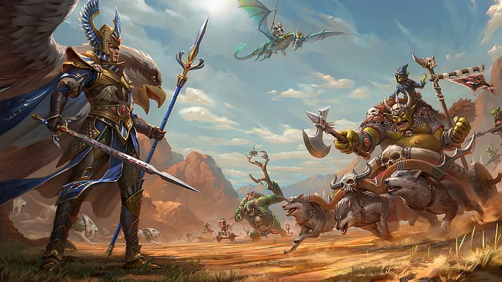 Total War: Warhammer II, Warhammer, Orc, High Elf, Oficina de Jogos, HD papel de parede