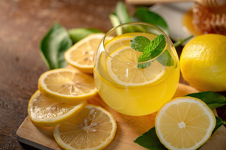 Comida, bebida, vidrio, limón, limonada, Fondo de pantalla HD HD wallpaper