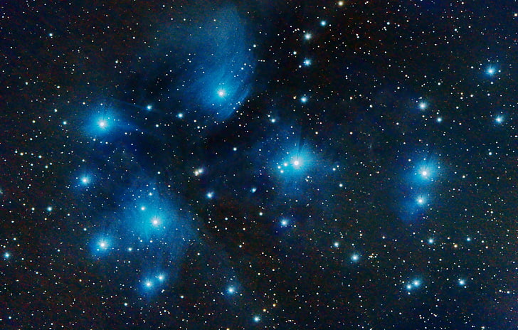 은하수 그림, 공간, 별, 플레이아데스, 성단, 황소 자리 별자리, M45, HD 배경 화면