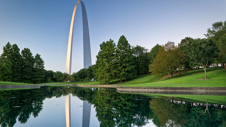 Gateway Arch, arsitektur, refleksi, St. Louis, Wallpaper HD