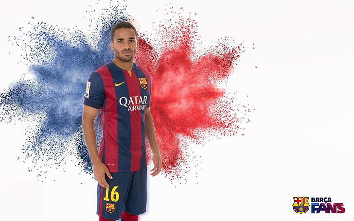 วอลล์เปเปอร์ Douglas Pereira-FC Barcelona HD, เสื้อฟุตบอล Qatar Airway สีน้ำเงินและสีแดงสำหรับบุรุษ, วอลล์เปเปอร์ HD