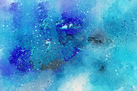 teal wallpaper, abstraction, stains, watercolor, HD wallpaper HD wallpaper