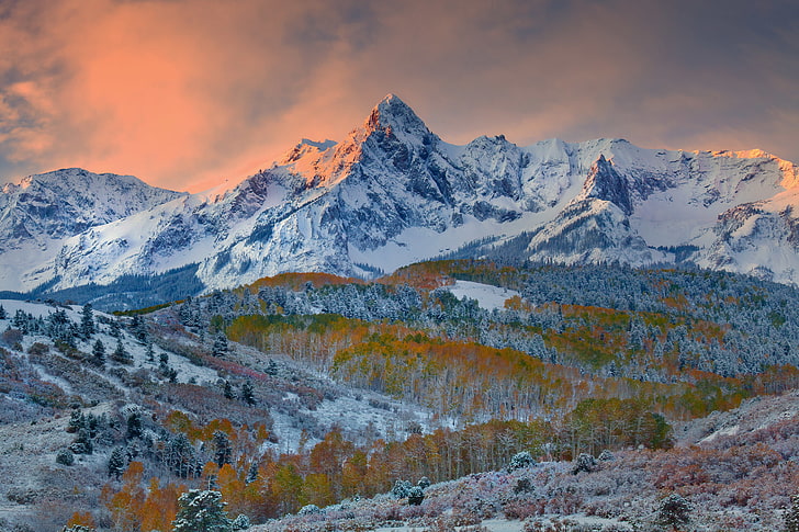 Szczyt, Mount Sneffels, Kolorado, Sneffels Range, Góry Skaliste, jesień, Tapety HD