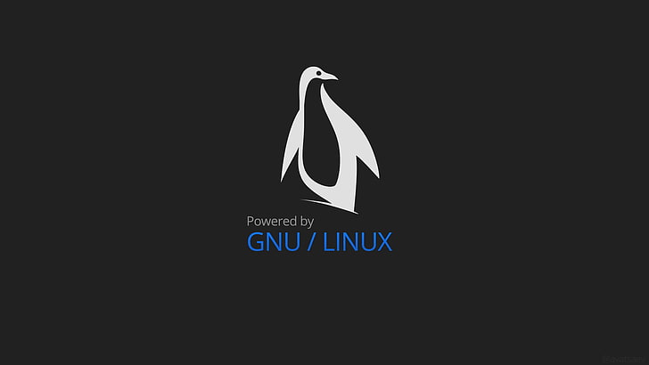 Logo GNU / Linux, Linux, GNU, minimalis, Wallpaper HD