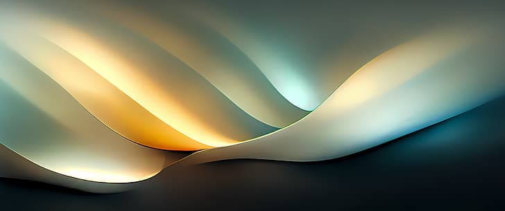 AI art, abstract, minimalism, wide image, ultrawide, curved, HD wallpaper