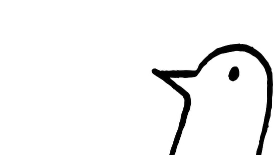 рисунок птицы, манга, Оясуми Пунпун, монохромный, Пунпун Онодера, простой фон, HD обои HD wallpaper
