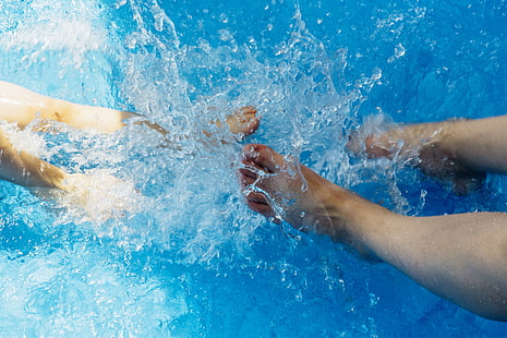 feet, pool, splash, swimming pool, water, HD wallpaper HD wallpaper