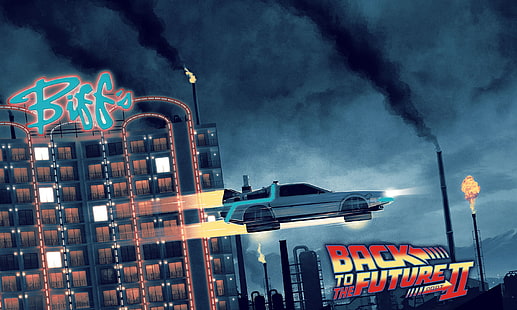  Back To The Future, Back To The Future Part II, Car, DeLorean, HD wallpaper HD wallpaper