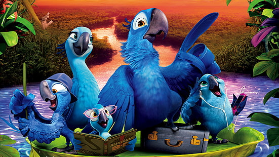Fondo de pantalla digital de Disney Rio, río 2, 2014, dibujos animados, joya, blu, linda, Fondo de pantalla HD HD wallpaper