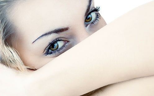 oczy, zbliżenie, twarz, makijaż, kobiety, modelka, Tapety HD HD wallpaper