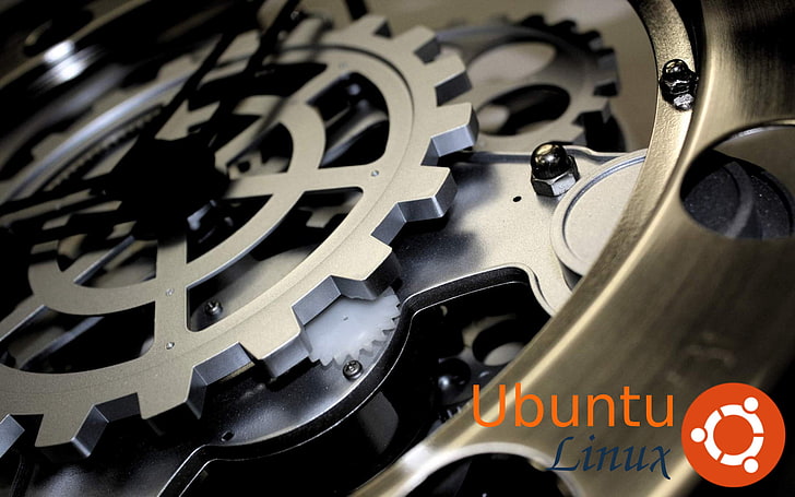papel pintado gris reloj mecánico, Tecnología, Linux, Ubuntu, Fondo de pantalla HD