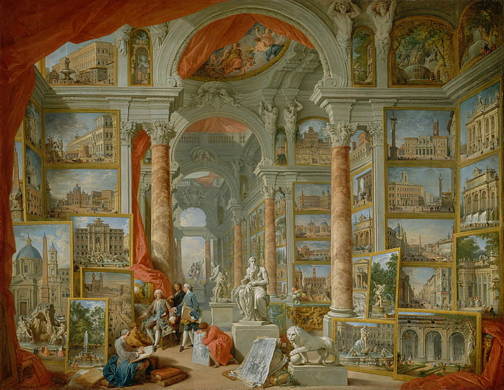 классическое искусство, Европа, Джованни Паоло Панини, 1757, Древний Рим, 1757 (год), живопись, HD обои