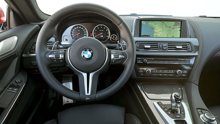 BMW M6, coupe, BMW, car interior, car, vehicle, HD wallpaper