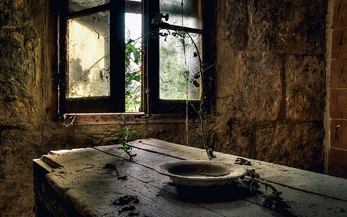 Zimmer, alt, Ruine, Fenster, HD-Hintergrundbild HD wallpaper