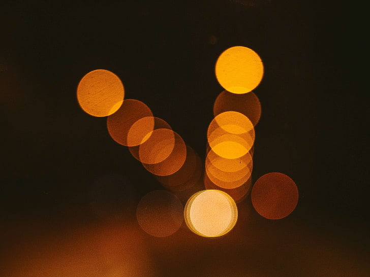 blur, lights, night, outdoors, street, traffic, yellow, HD wallpaper