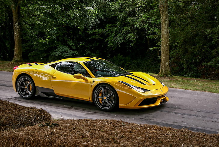 2013, 458, Ferrari, Giallo, Jaune, speciale, supercar, สีเหลือง, วอลล์เปเปอร์ HD