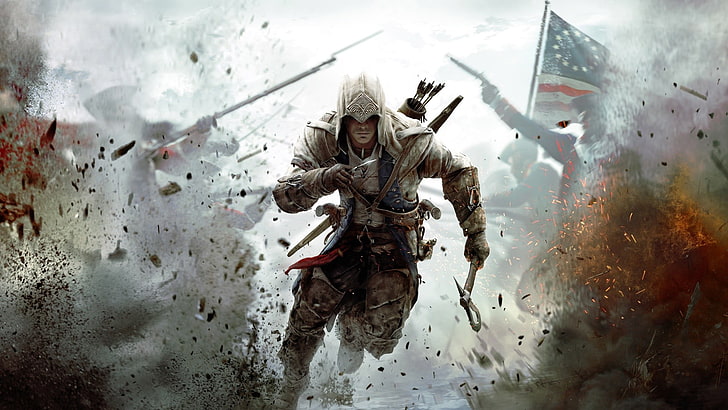 Assassin's Creed sfondo digitale, Assassin's Creed III, Assassin's Creed, videogiochi, American Revolution, Connor, Sfondo HD