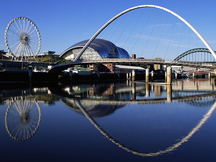 Gateshead Millennium Bridge, Англия HD, мост, свят, пътуване, пътуване и свят, Англия, хилядолетие, Gateshead, HD тапет