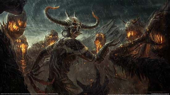 rain, demons, Diablo 3, the sorcerer, Witch Doctor, HD wallpaper HD wallpaper