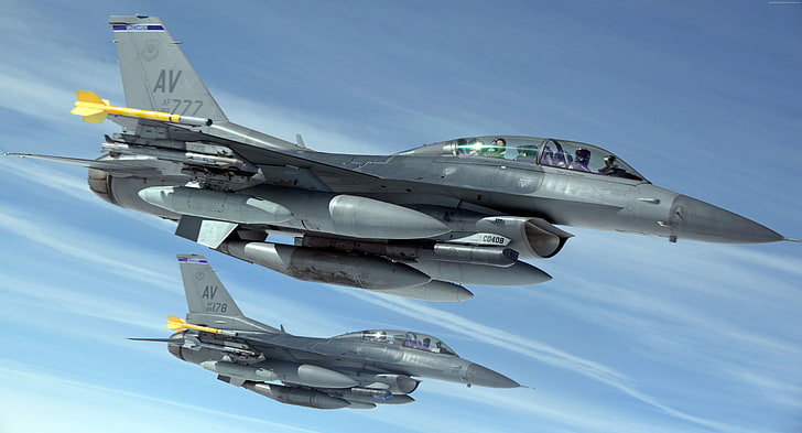 アメリカ空軍、ゼネラルダイナミクス、米軍、ファイティングファルコン、F-16、 HDデスクトップの壁紙