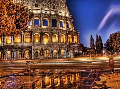 Colosseum HDR, Colloseum, Rome, Europe, Italy, Travel, Colosseum, Evening, hdr, coliseum, rome, HD wallpaper HD wallpaper