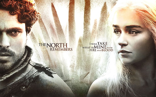 Game of Thrones Емилия Кларк, Game of Thrones, сезон 4, Daenerys Targaryen, Jon Snow, главни герои, HD тапет HD wallpaper