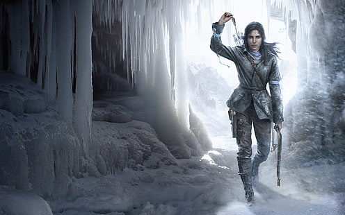 papel de parede guerreiro, Tomb Raider, Rise of the Tomb Raider, Lara Croft, videogames, HD papel de parede HD wallpaper