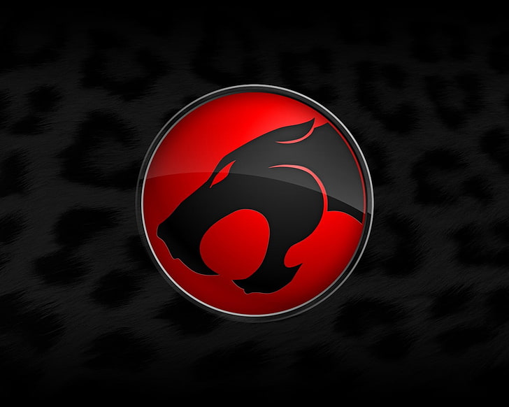 Logo Thundercats, ThunderCats, BlackJaguar, minimalis, logo, latar belakang hitam, Wallpaper HD