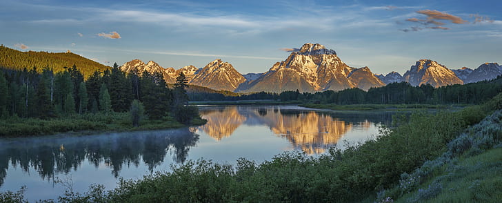 body of water and gray mountain during day time, grand teton national park, grand teton national park, Oxbow Bend, Sunrise, Grand Teton National Park, body of water, gray mountain, day, time, geo, lat, lon, geotagged, Moran, Adventure, Blog, Explore, Exploring, Teton Mountain Range, Grand Tetons, https, Landscape, Marsh, Morning, Mountains, National Park Service, Natural Wonder, Nature, NP, NPS, Overlook, Park, Reflection, Riverside, Scenic, View, Sky, Snake River, Cap, South Central, Rockies, Teton County, Tetons, Tourism, Tourist Attraction, Travel Blog, Travel Photography, Traveling, Adventures, Trees, U.S. National Park Service, United States, USA, Water, WY, Wyoming, mountain, lake, scenics, outdoors, mountain Peak, beauty In Nature, travel, mountain Range, national Landmark, HD wallpaper