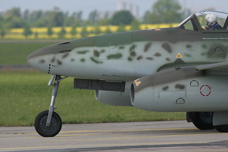 aereo 3D bianco e grigio, aerei militari, Messerschmitt Me 262, Messerschmitt, Sfondo HD