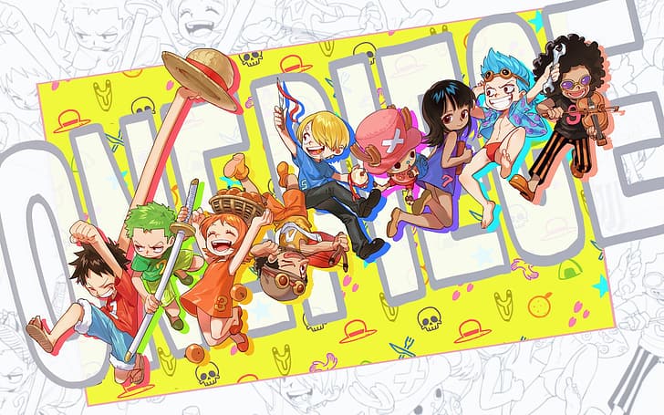 One Piece, Brook, Franky, Monkey D. Luffy, Nami, Nico Robin, Roronoa Zoro, Tony Tony Chopper, Usopp, Sanji, Fond d'écran HD