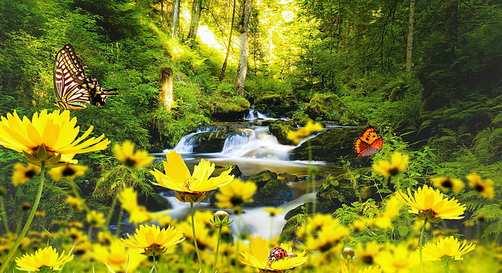Yellow Spring, spring, nice, yellow, cool, nature and landscapes, HD wallpaper