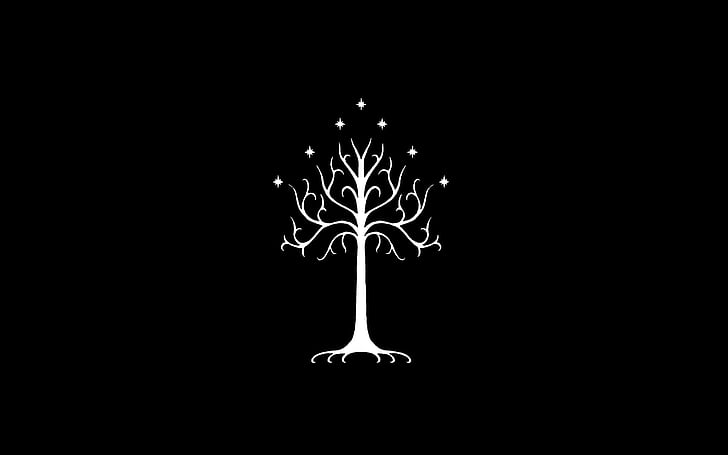 arms, gondor, lord, rings, tree, white, HD wallpaper