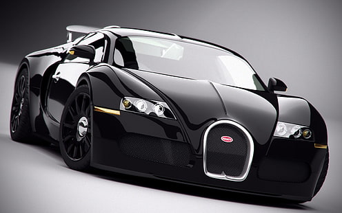 черный мерседес-бенц автомобиль, автомобиль, Bugatti Veyron, Bugatti, HD обои HD wallpaper