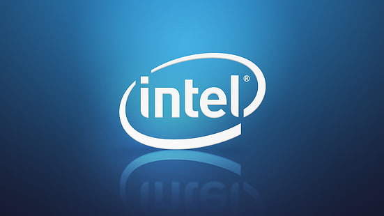 Logo marki Intel, niebieskie tło, Intel, marka, logo, niebieskie, tło, Tapety HD HD wallpaper