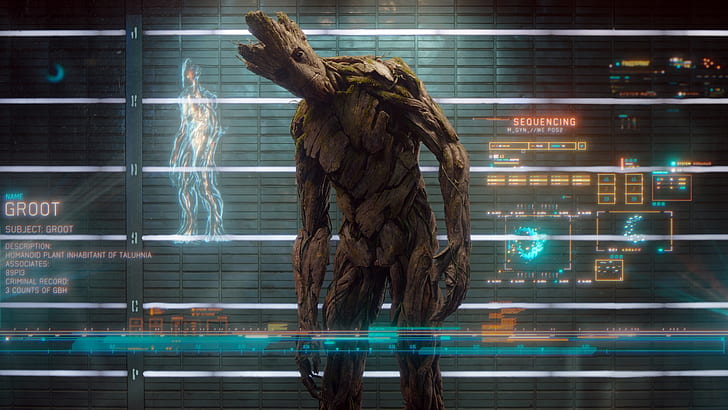 Guardians of the Galaxy Marvel Groot HD, movies, the, marvel, galaxy, guardians, groot, HD wallpaper