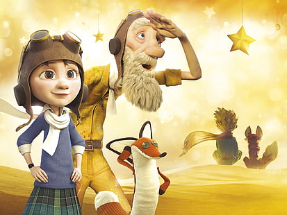 Маленький принц 2015 мультипликационный фильм, три 3d персонажа фильма, Маленький принц 2015, мультфильм, фильм, HD обои HD wallpaper