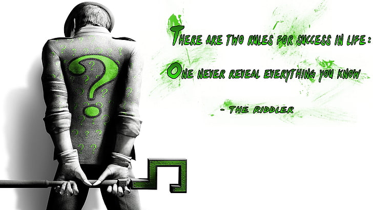The Riddler, quote, typography, Batman, HD wallpaper
