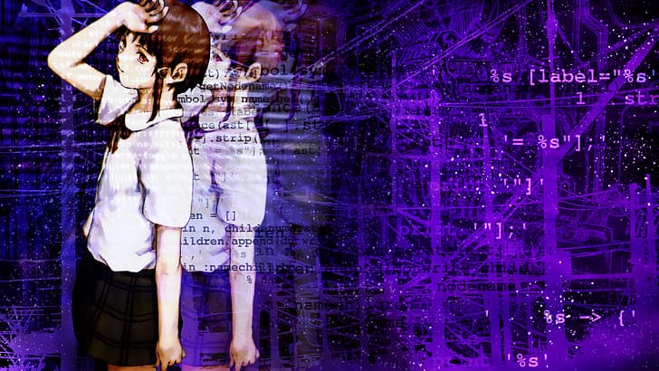 Serial Experiments Lain, Lain Iwakura, anime girls, manga, HD wallpaper