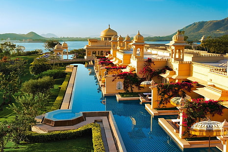 Artificiale, Udaipur Hotel, Hotel, India, Oberoi Udaivilas, Rajasthan, Udaipur, Sfondo HD HD wallpaper