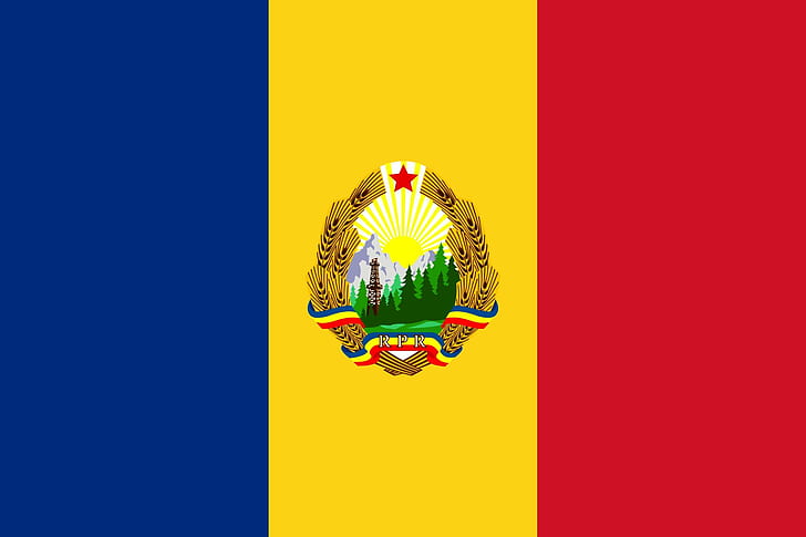 1952 1965 svg, 2000px flagga, Rumänien, HD tapet