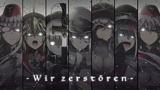 postać z anime wallpapr, Tirpitz, Azur Lane, świecące oczy, Tapety HD HD wallpaper