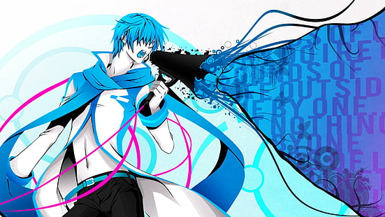 Kaito - Vocaloid, male anime charactoer, anime, 1920x1080, vocaloid, kaito, HD wallpaper HD wallpaper