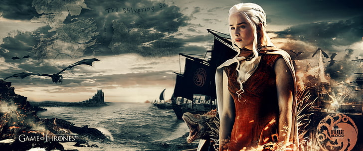 Game of Thrones Khaleesi, Emilia Clarke comme Daenerys Targaryen dans Game of Thrones, Films, Game of Thrones, targanyen, khaleesi, Fond d'écran HD