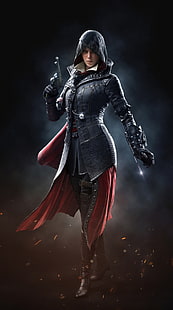 Evie Frye Black Assassin's Cree ، ورق حائط رقمي لشخصية Assassin's Creed ، ألعاب ، Assassin's Creed، خلفية HD HD wallpaper