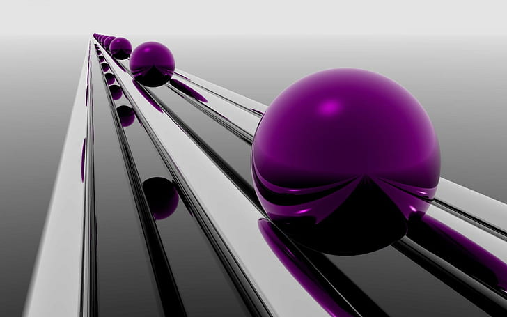 Will It Ever End?, purple balls, bowling balls, everlasting, purple, cant think ofa fourth, 3d and abstract, HD wallpaper