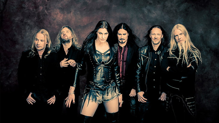 мужская черная кожаная куртка, музыка, Nightwish, симфонический метал, оркестр, Финляндия, Floor Jansen, HD обои