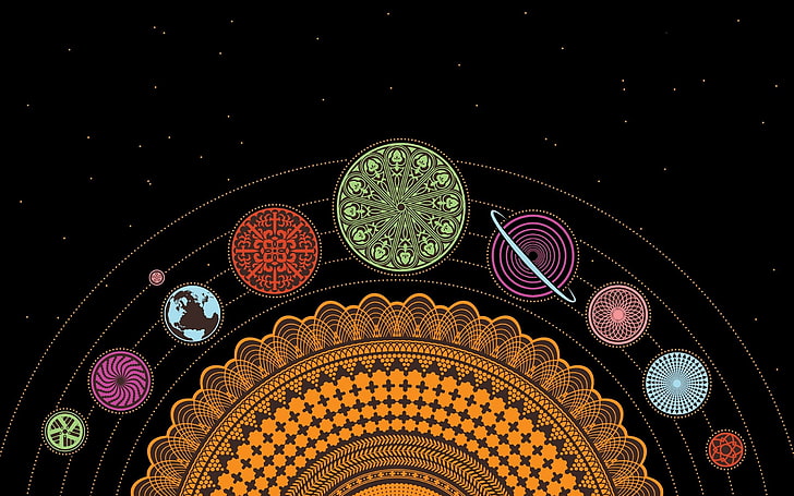коричневый и разноцветный текстиль, планета, земля, космос, HD обои